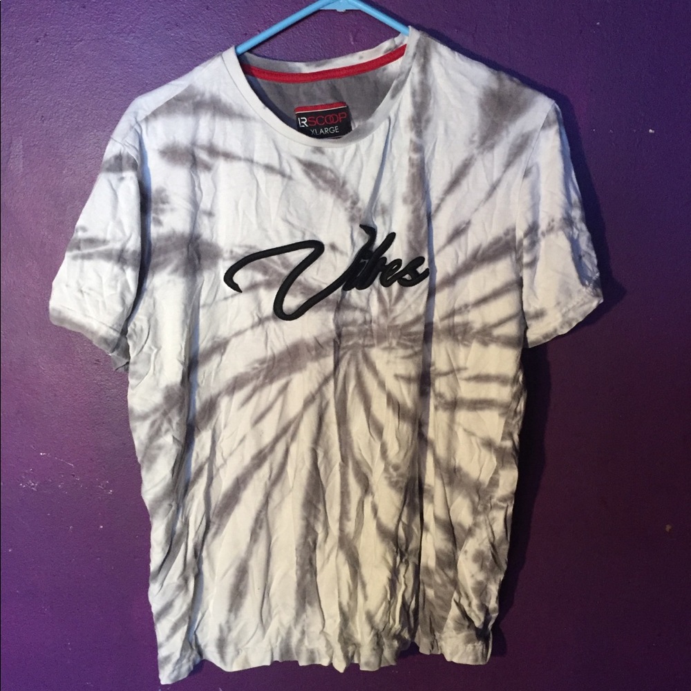 LR Scoop XL TieDye Swirl “Vibes” Text Shirt